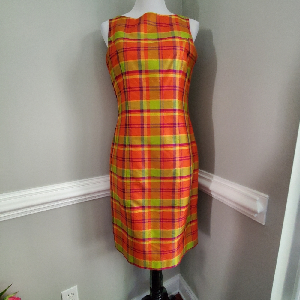 #18 Victoria Holley Plaid Silk Dress